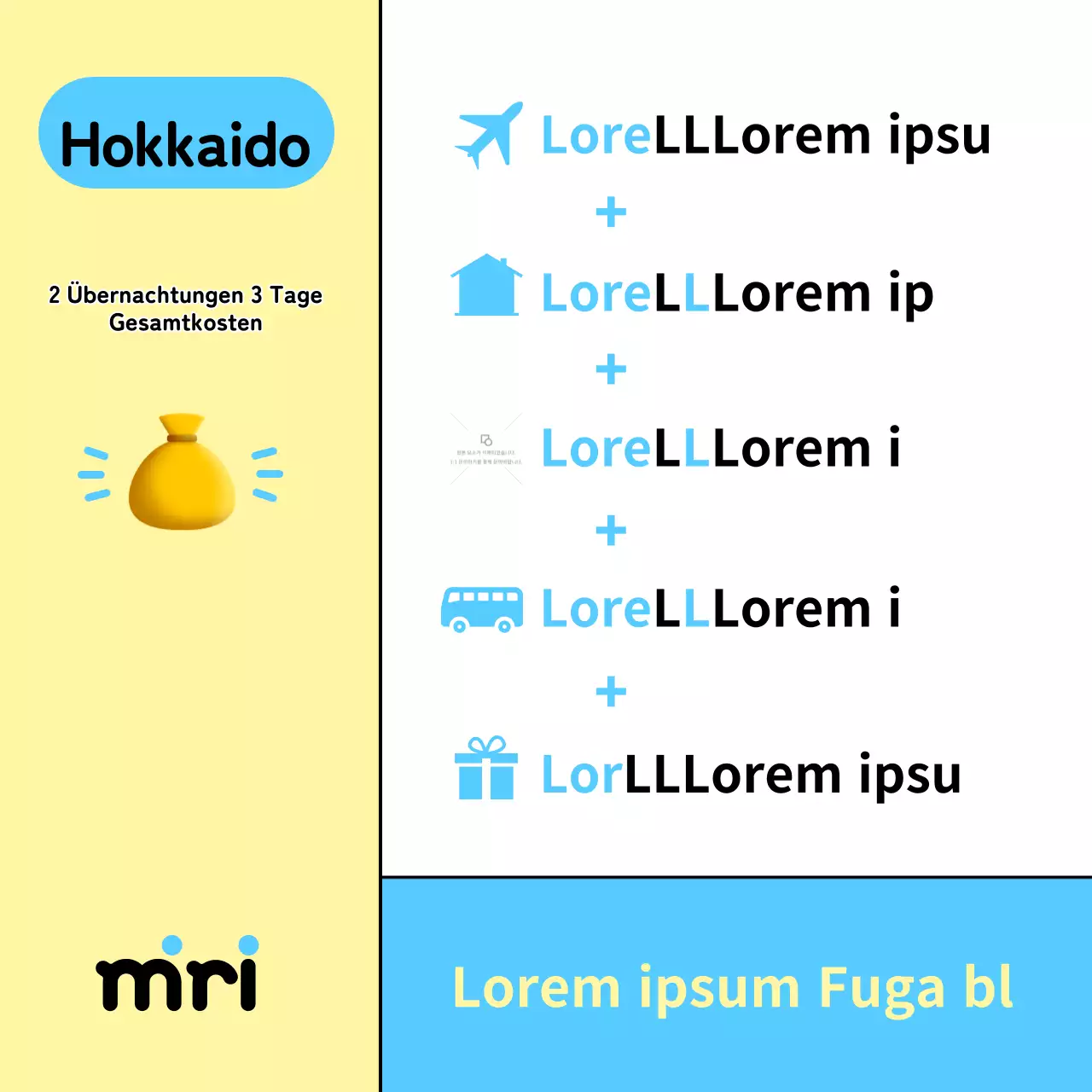 Reisetipps für Übersee in Gelb und Hellblau