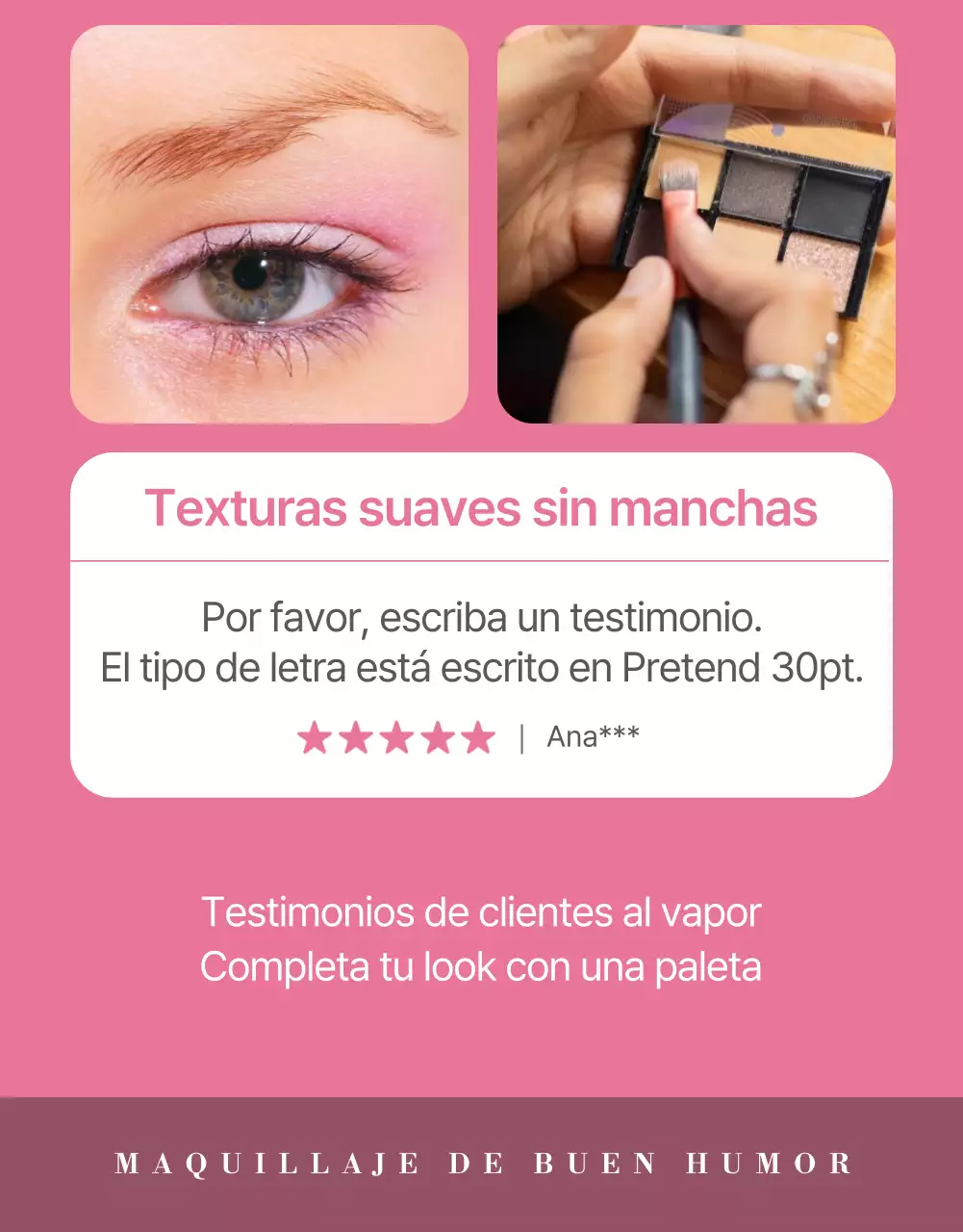 Promover los cosméticos en modernos tonos de rosa