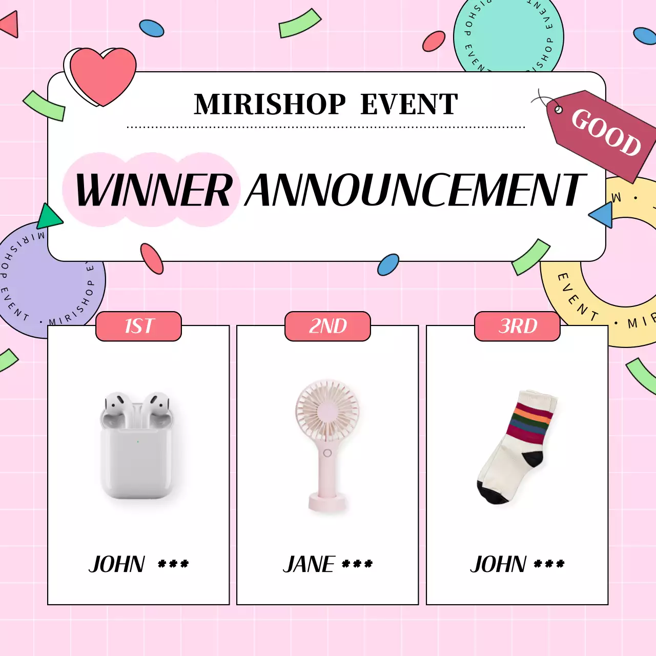 핑크트렌디 이벤트 공지 인스타그램 게시물