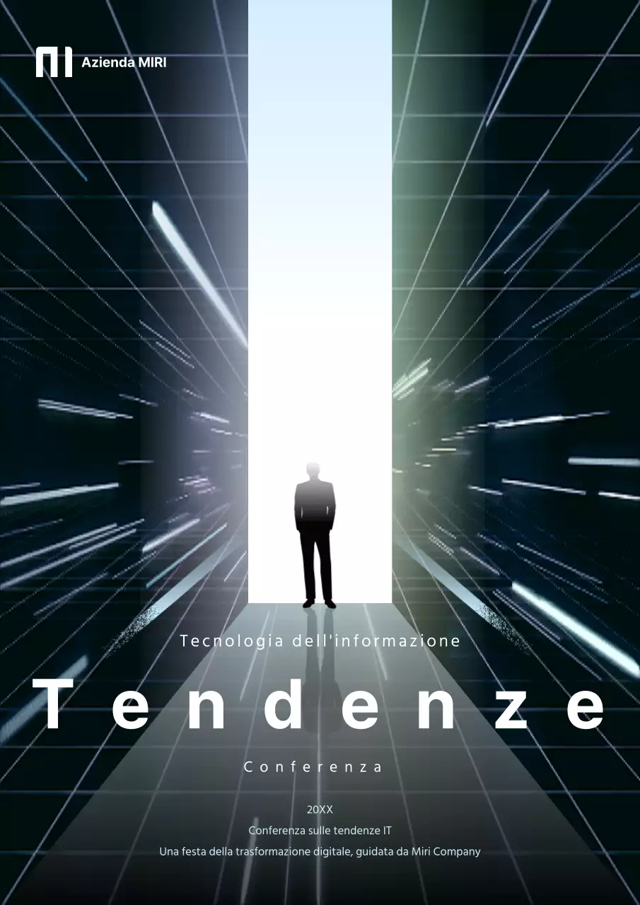 Promuovete una conferenza sulle tendenze IT in stile cyber in bianco e nero