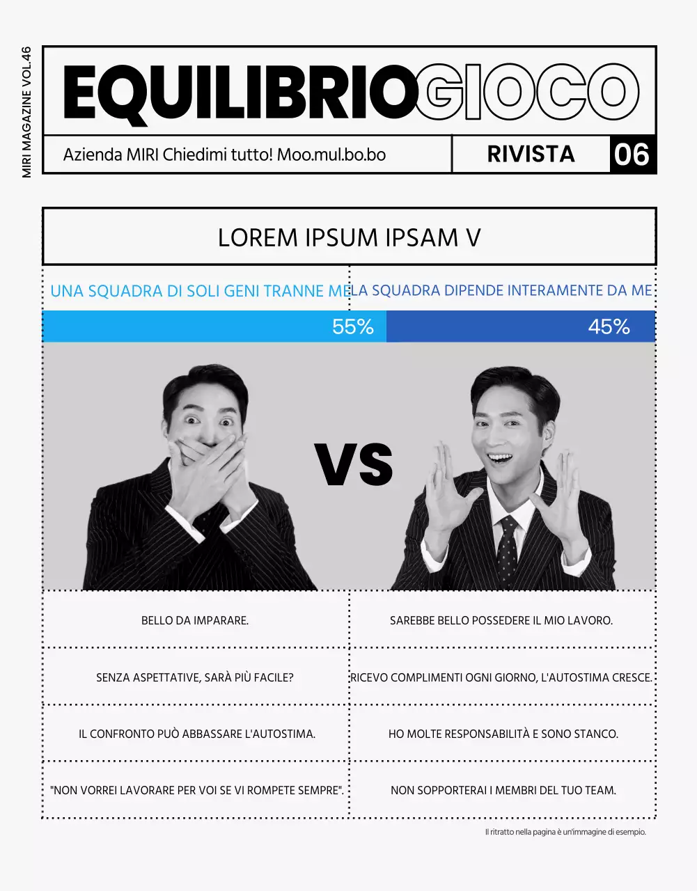 Rivista aziendale moderna in grigio e nero