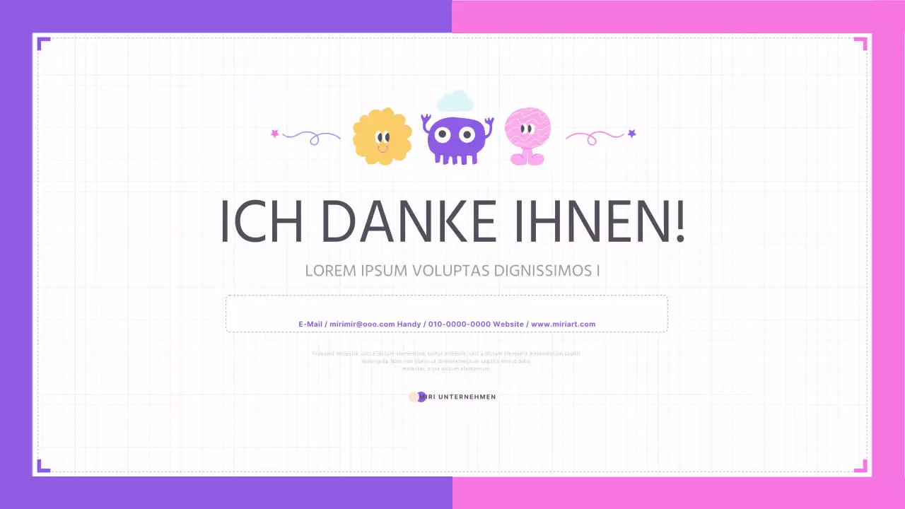 Niedliche rosa und lila Ausbilder Portfolio-Präsentation