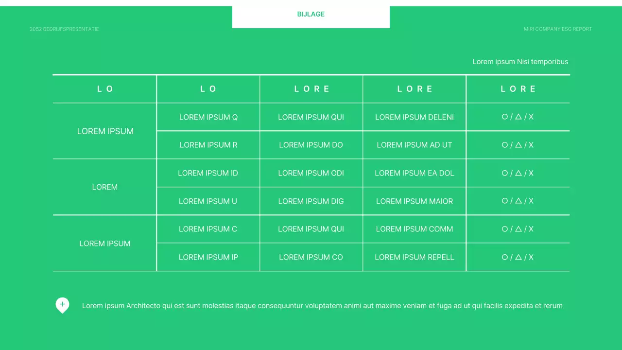 Een eenvoudig ESG-bedrijfsrapport in chartreuse en wit