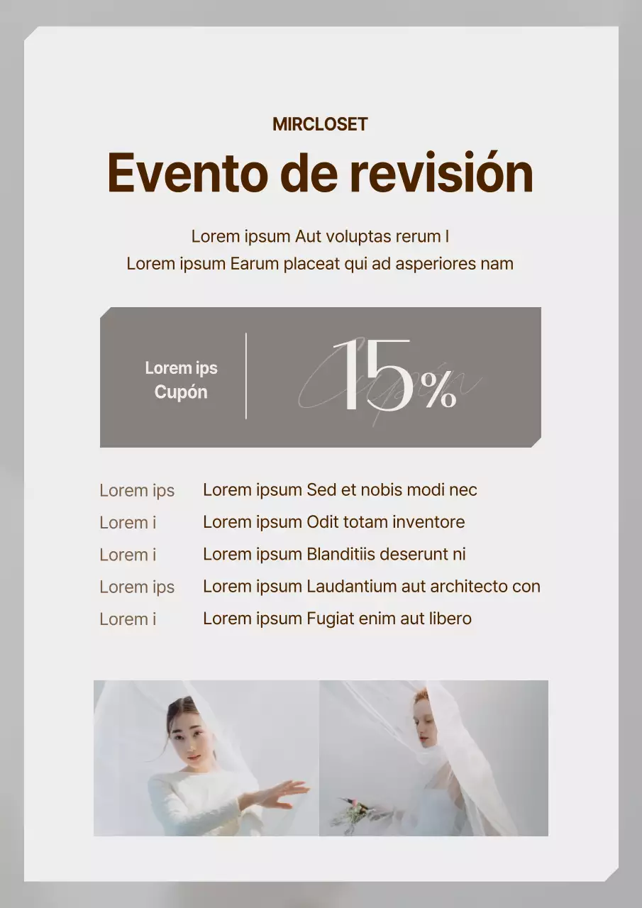 Reseñas sencillas en blanco y grisPromocione su evento
