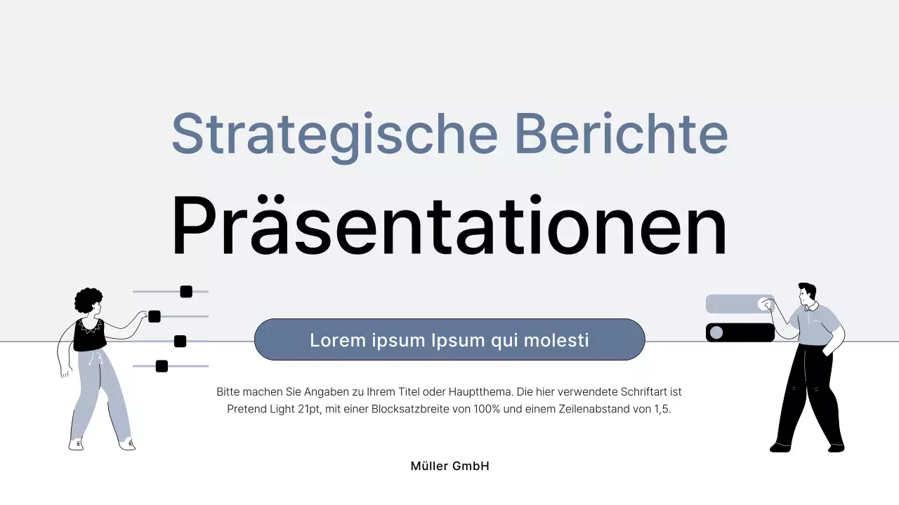 Einfache Geschäftsberichte in Grau und Schwarz