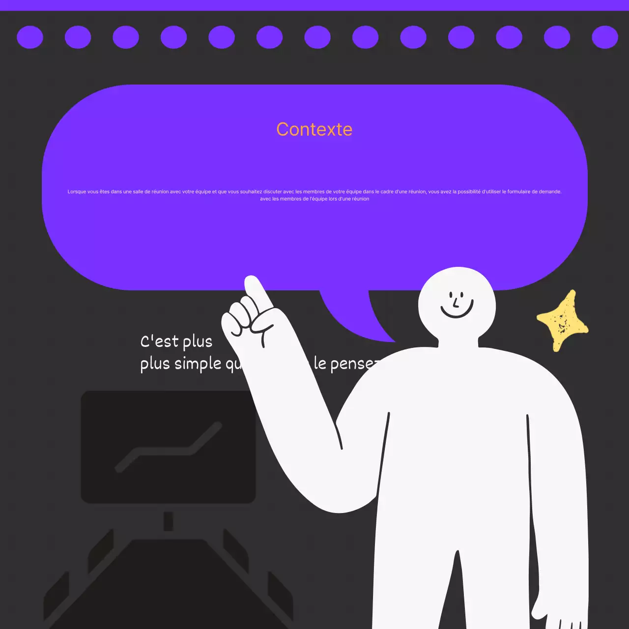 Promouvoir un anglais des affaires simple en noir et blanc et en violet