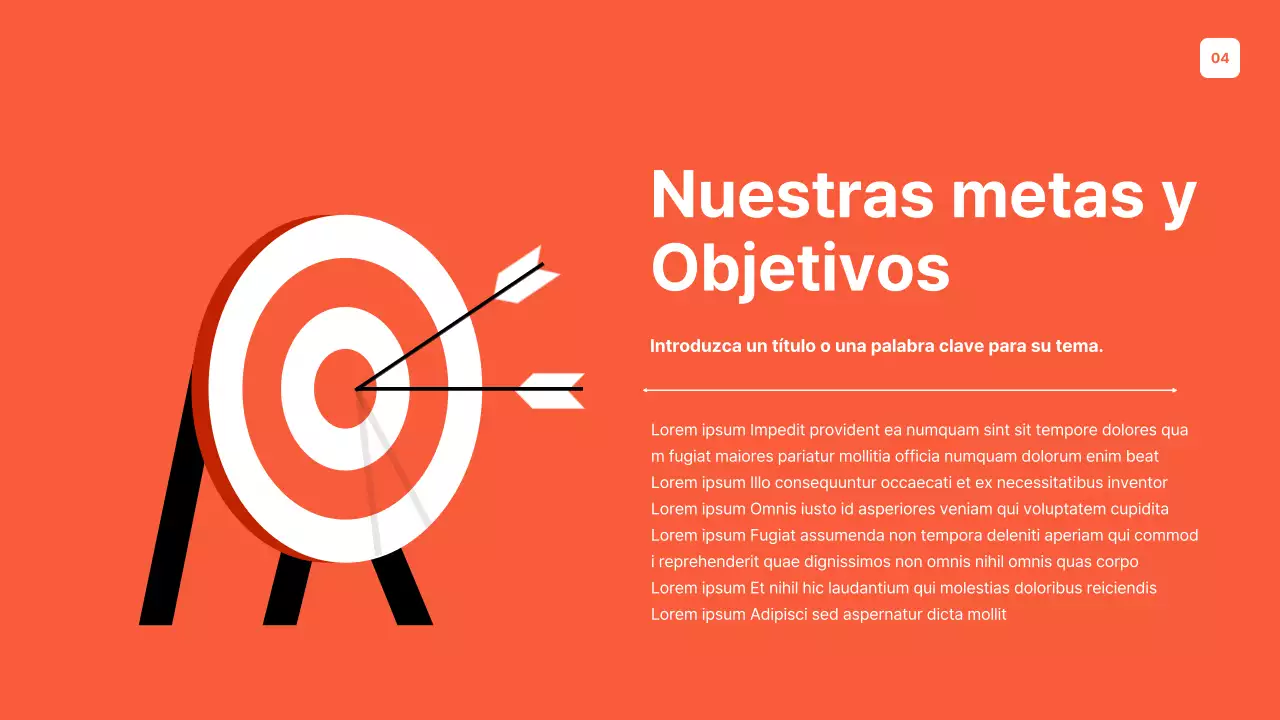 Un sencillo planificador de objetivos naranja y gris