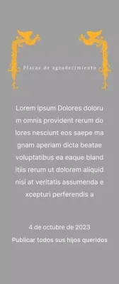 Placa de agradecimiento con motivo del Día de la Madre e ilustración de un ave fénix