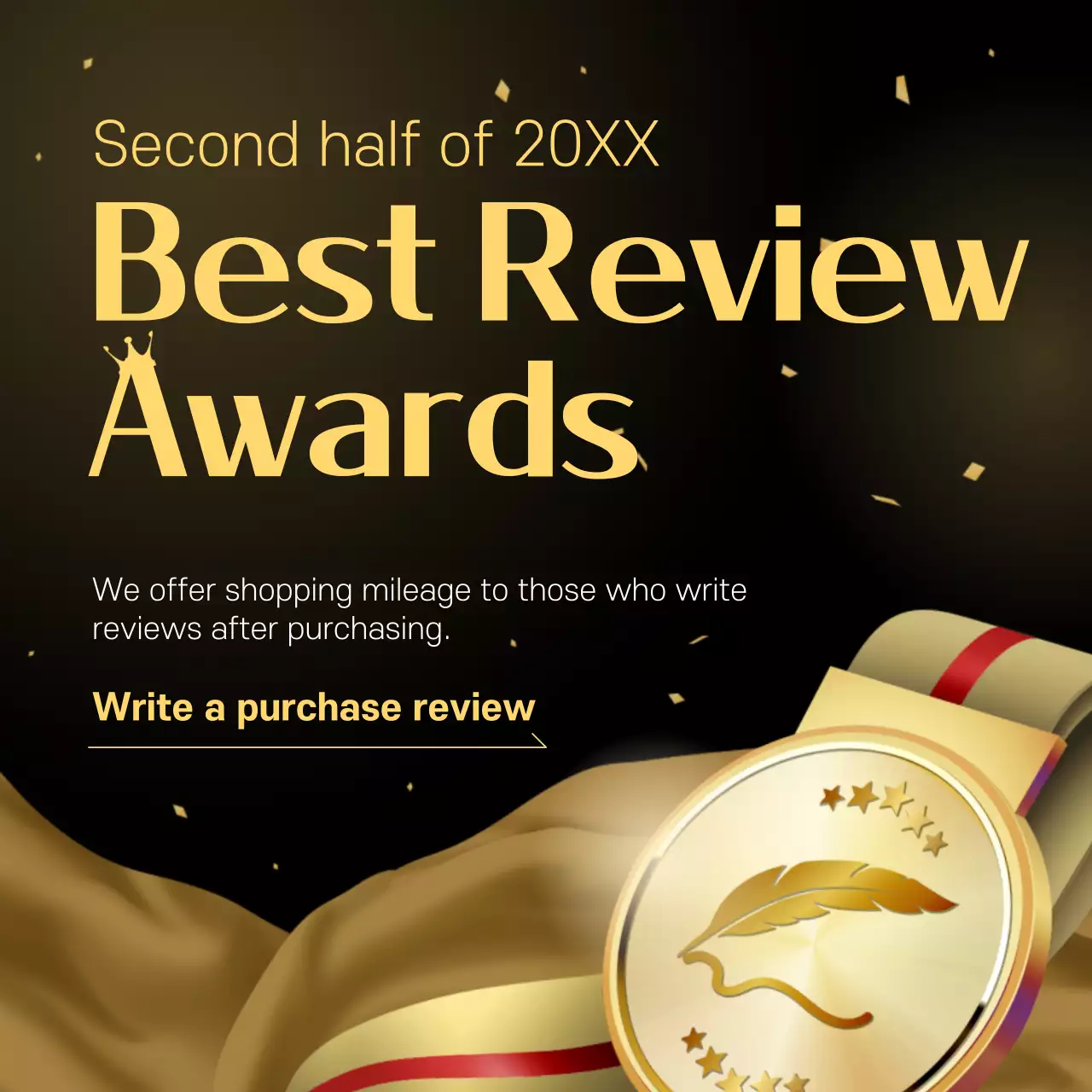 Black Elegant Review Promotion Social Media Post