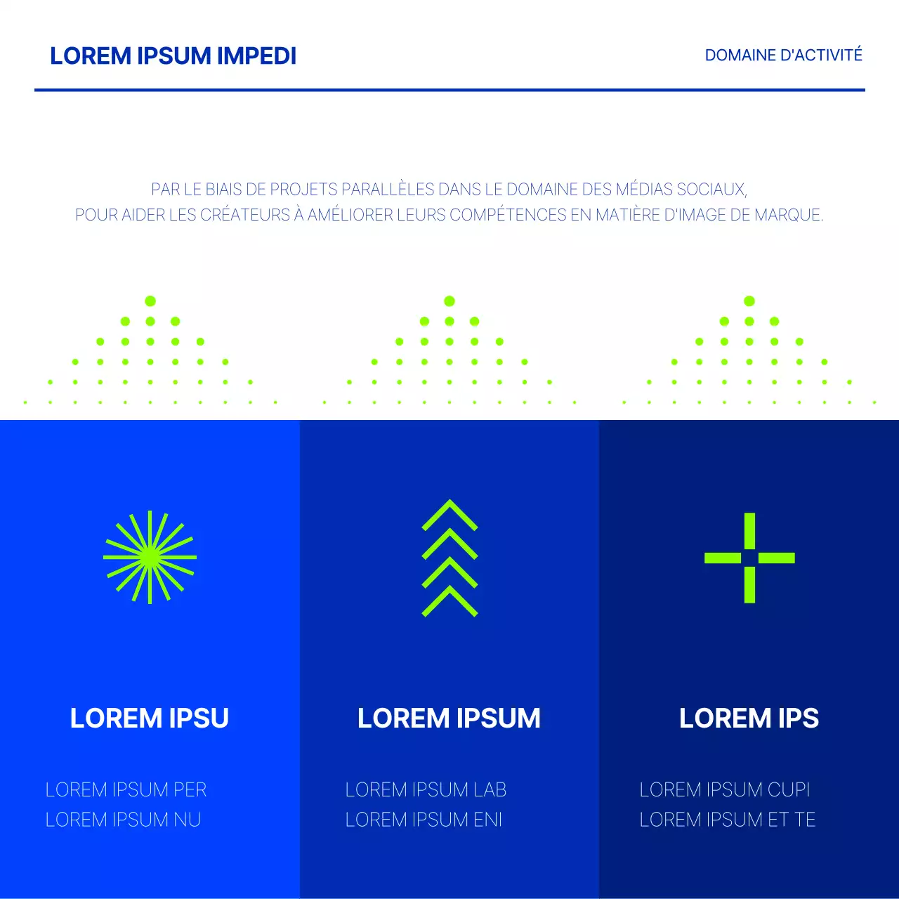 Offre d'emploi minimaliste en bleu et chartreuse