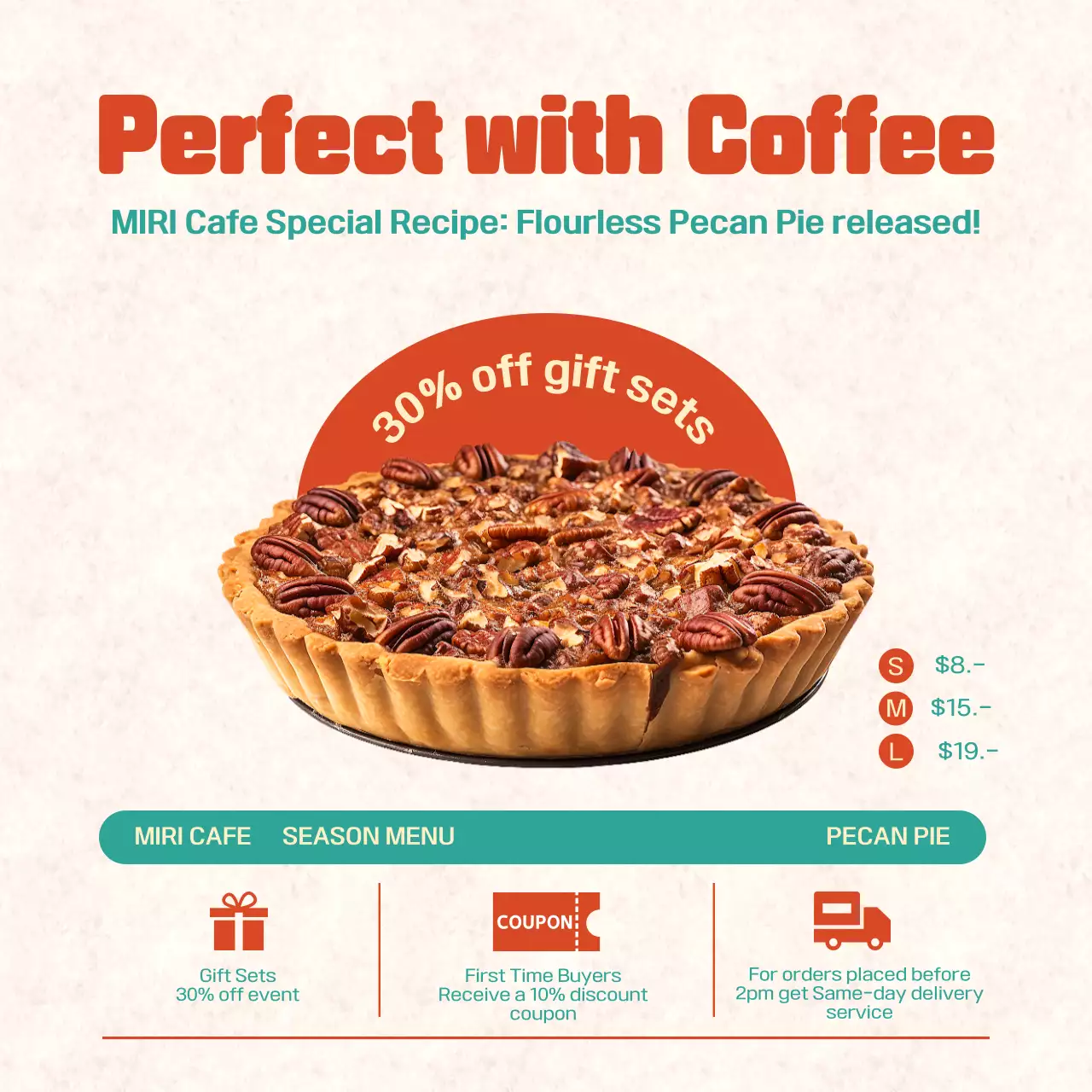 Orange Retro Pecan Pie Promotion Instagram Post