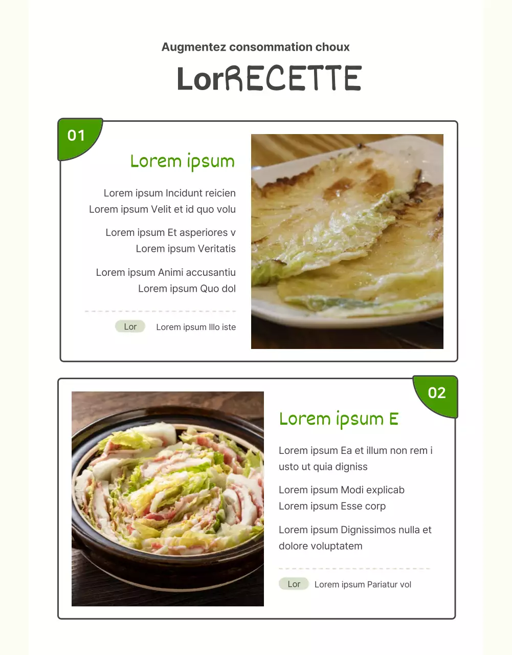 Promouvoir la vente de choux verts de base et de choux chartreuse