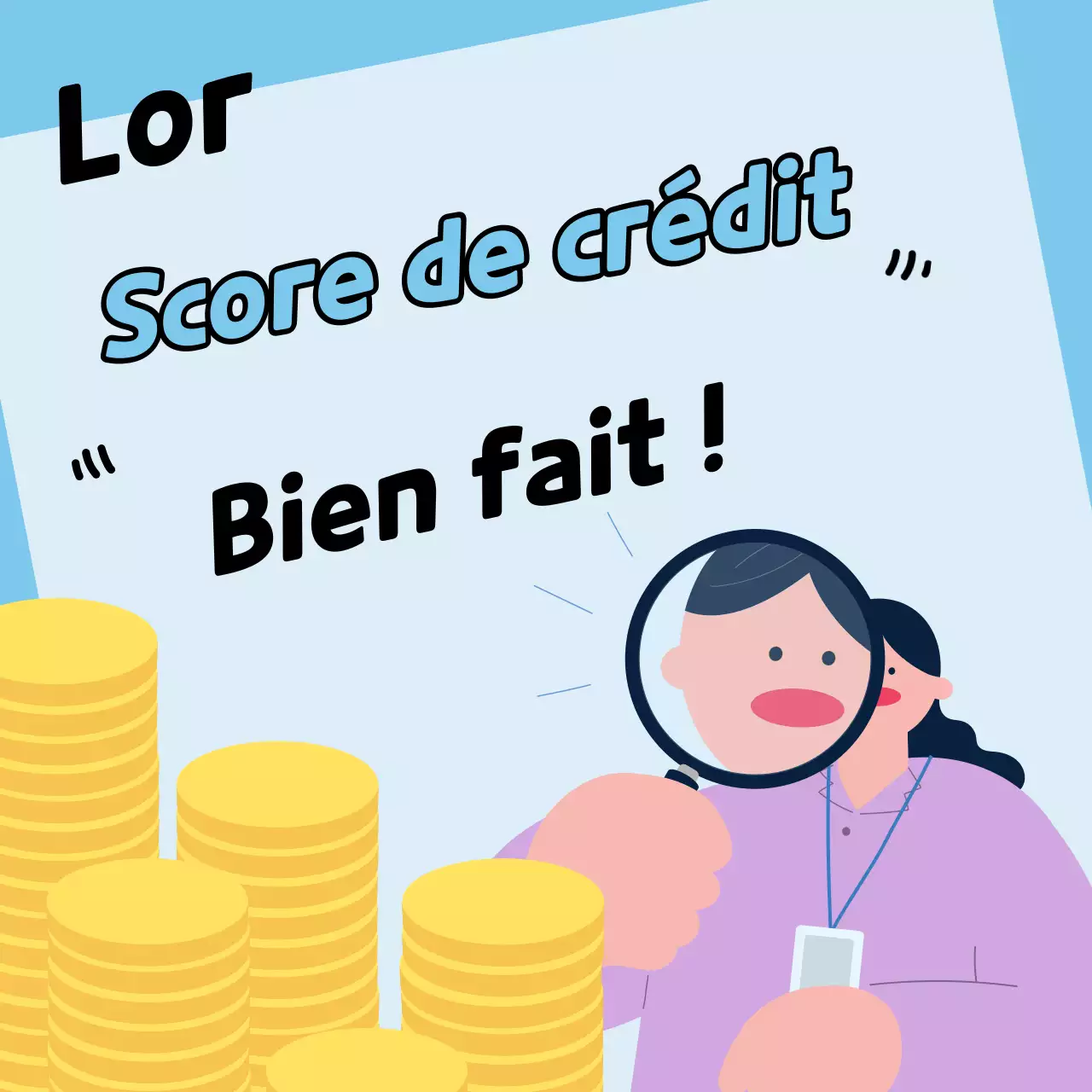 Informations simples, bleu clair, sur la gestion de la cote de crédit