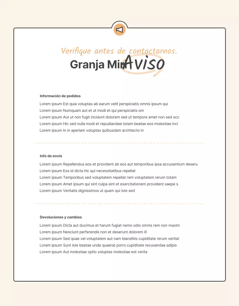 Promover la venta de un cuello básico de ganchillo naranja y beige