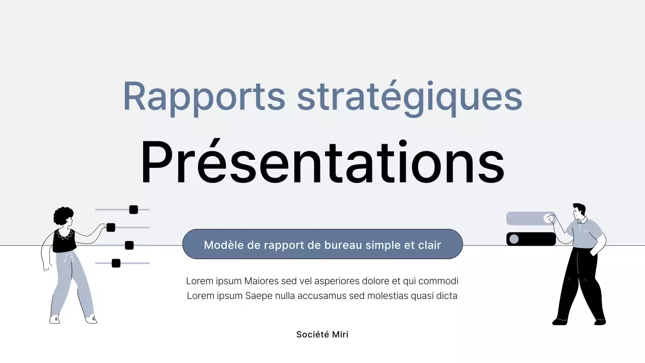 Rapports d'activité simples en gris et noir