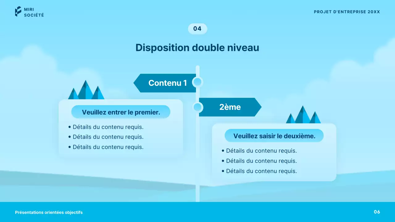 Présentations d'affaires simples en bleu
