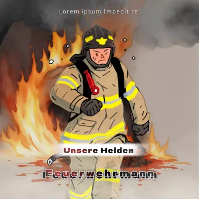 Ein einfaches rotes und graues Trainingsdeck zur Wertschätzung von Feuerwehrleuten