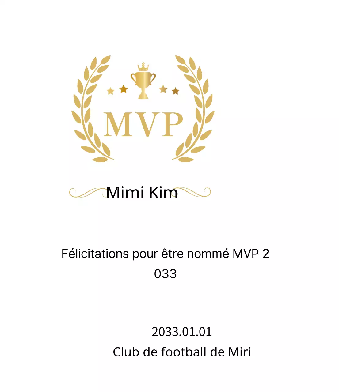 Plaques de championnat luxueuses avec lauriers et trophées en or