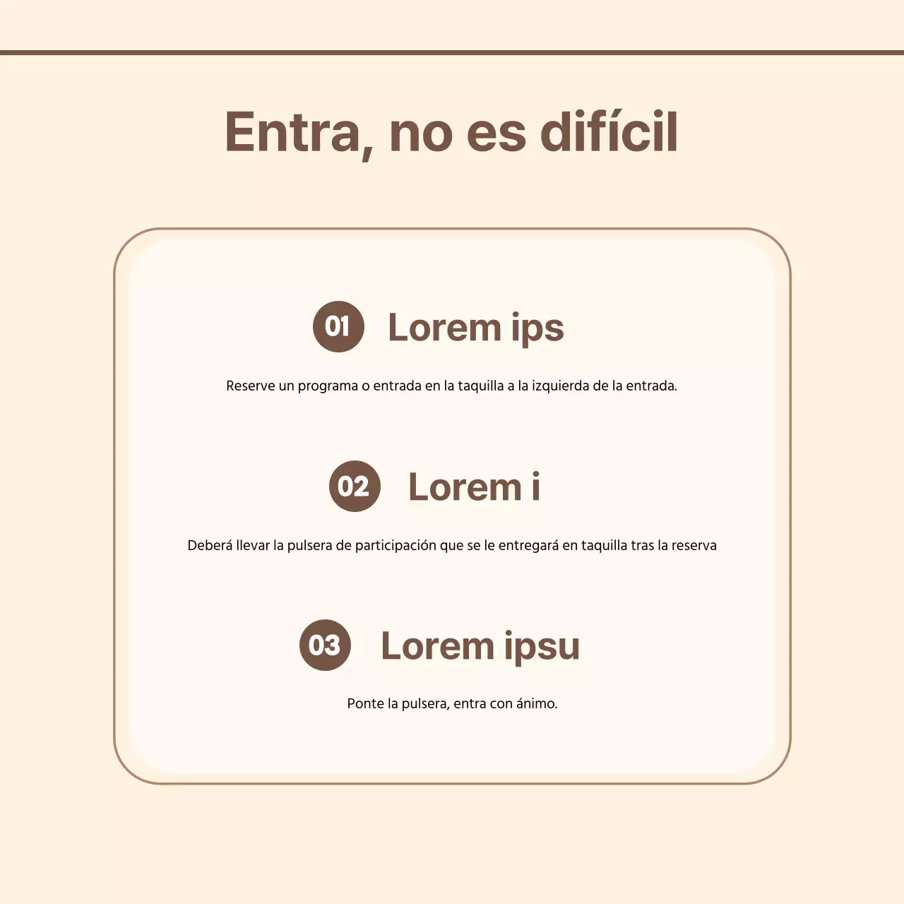 Guía del usuario para un centro sencillo con fondo marfil