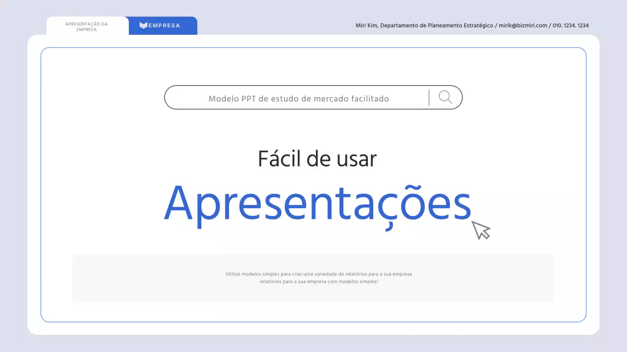 Um relatório de pesquisa de mercado minimalista em azul claro