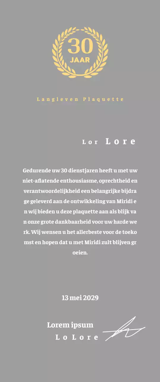 Bedrijfsbord met lauwer symbool concept