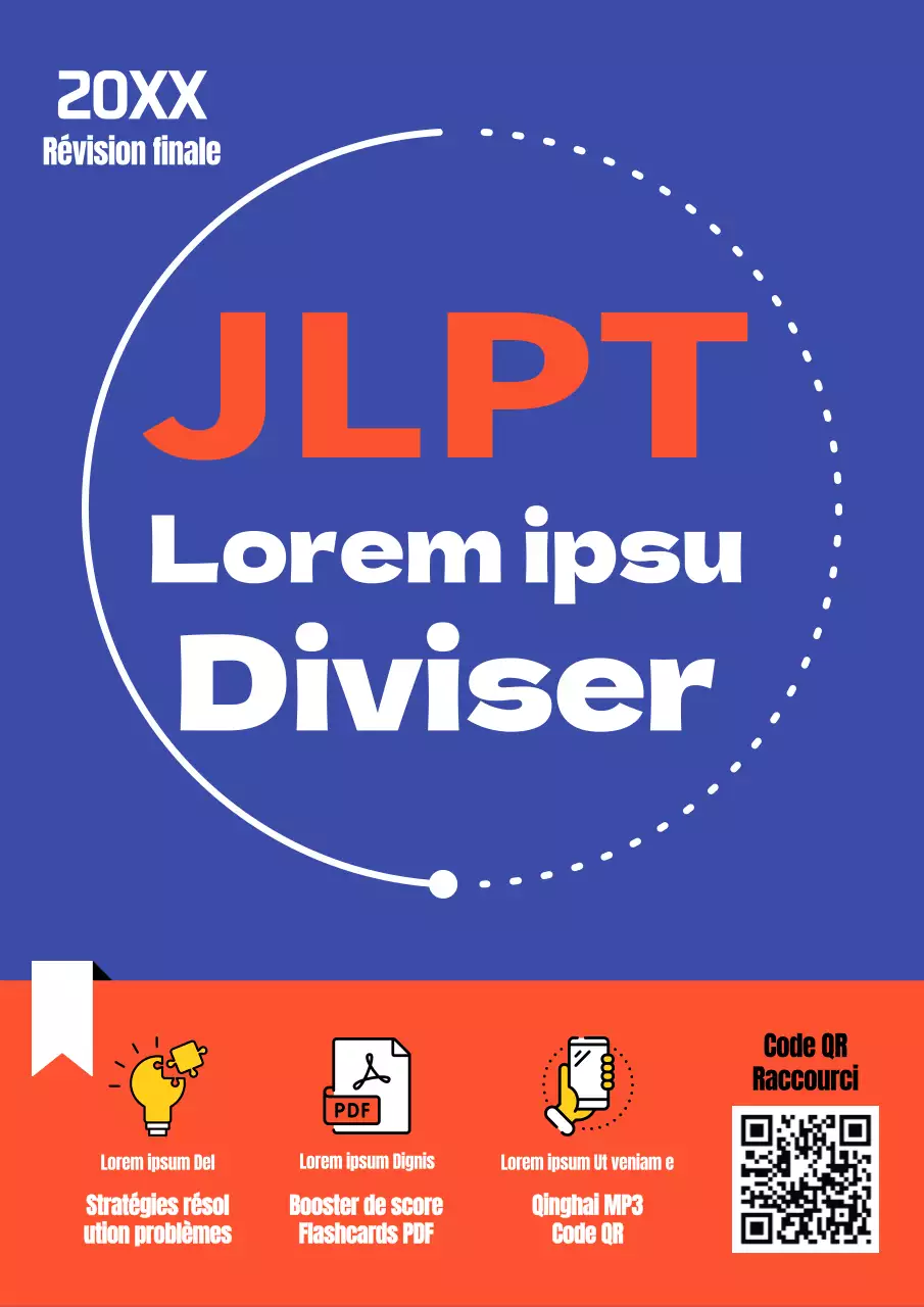 Couverture éducative japonaise simple en bleu et orange