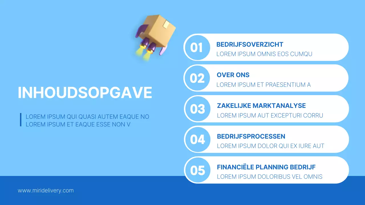 Een eenvoudig logistiek bedrijfsplan in blauw