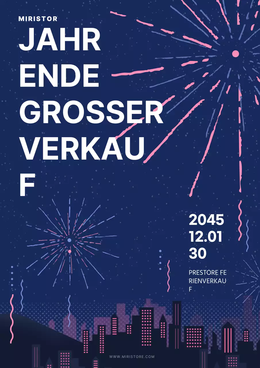 Förderung des Weihnachtsgeschäfts mit einem modernen, marineblauen Feuerwerkskonzept