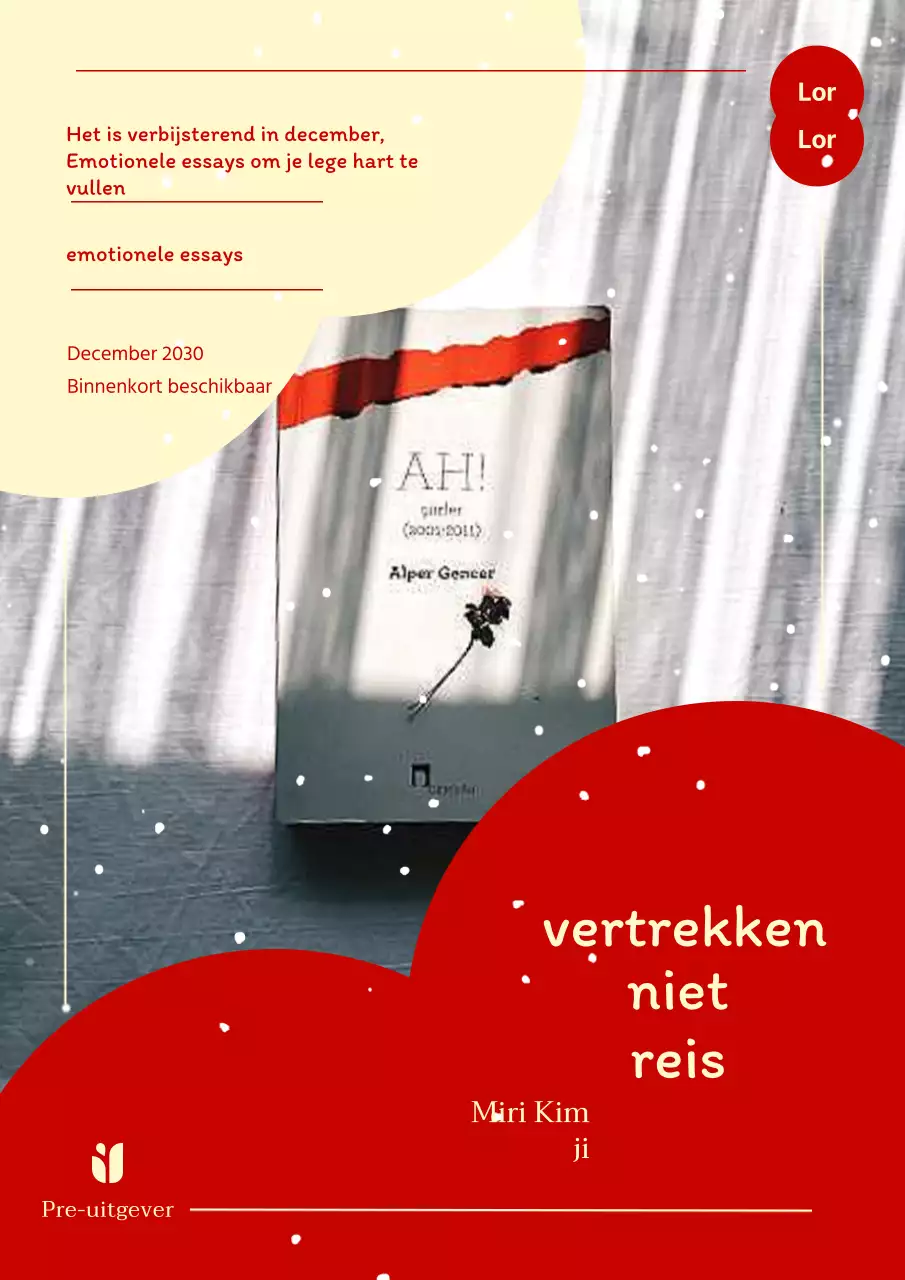 Eenvoudige boekaanbevelingsadvertentie met rode punten