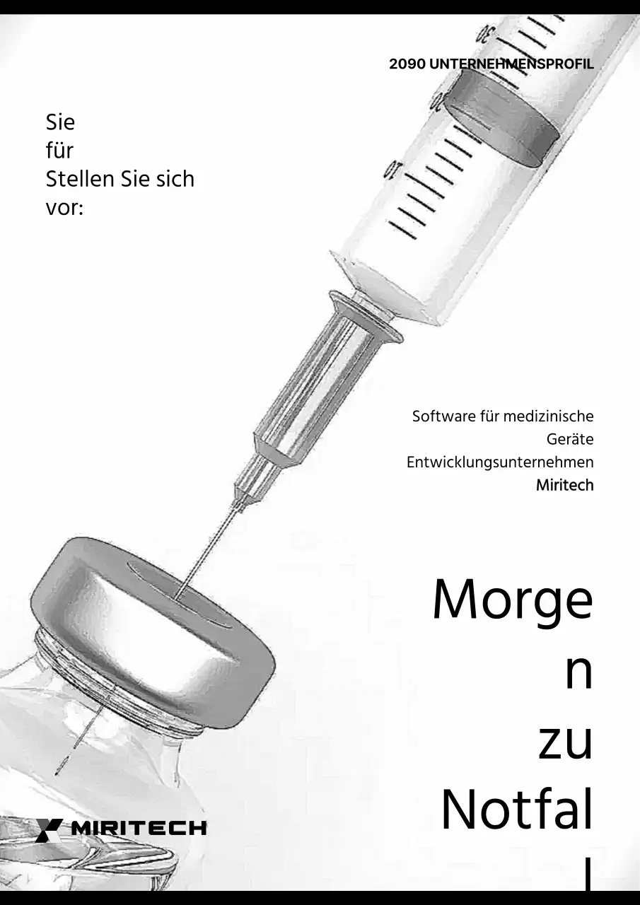 Ein einfaches, schwarz-weißes Unternehmensprofil für die Entwicklung medizinischer Geräte
