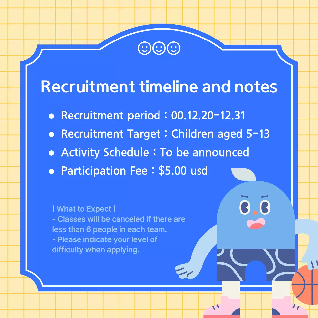 Blue Simple Sports Recruitment Social Media Post