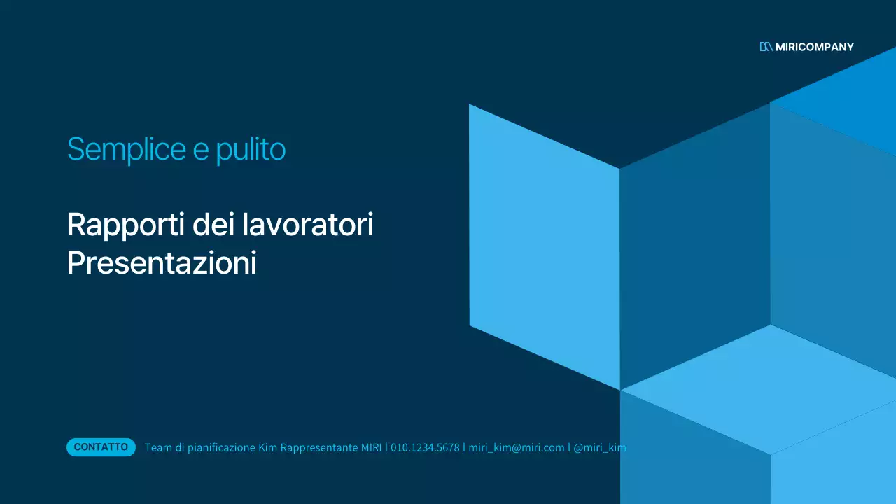 Piano aziendale semplice per impiegati in blu e blu