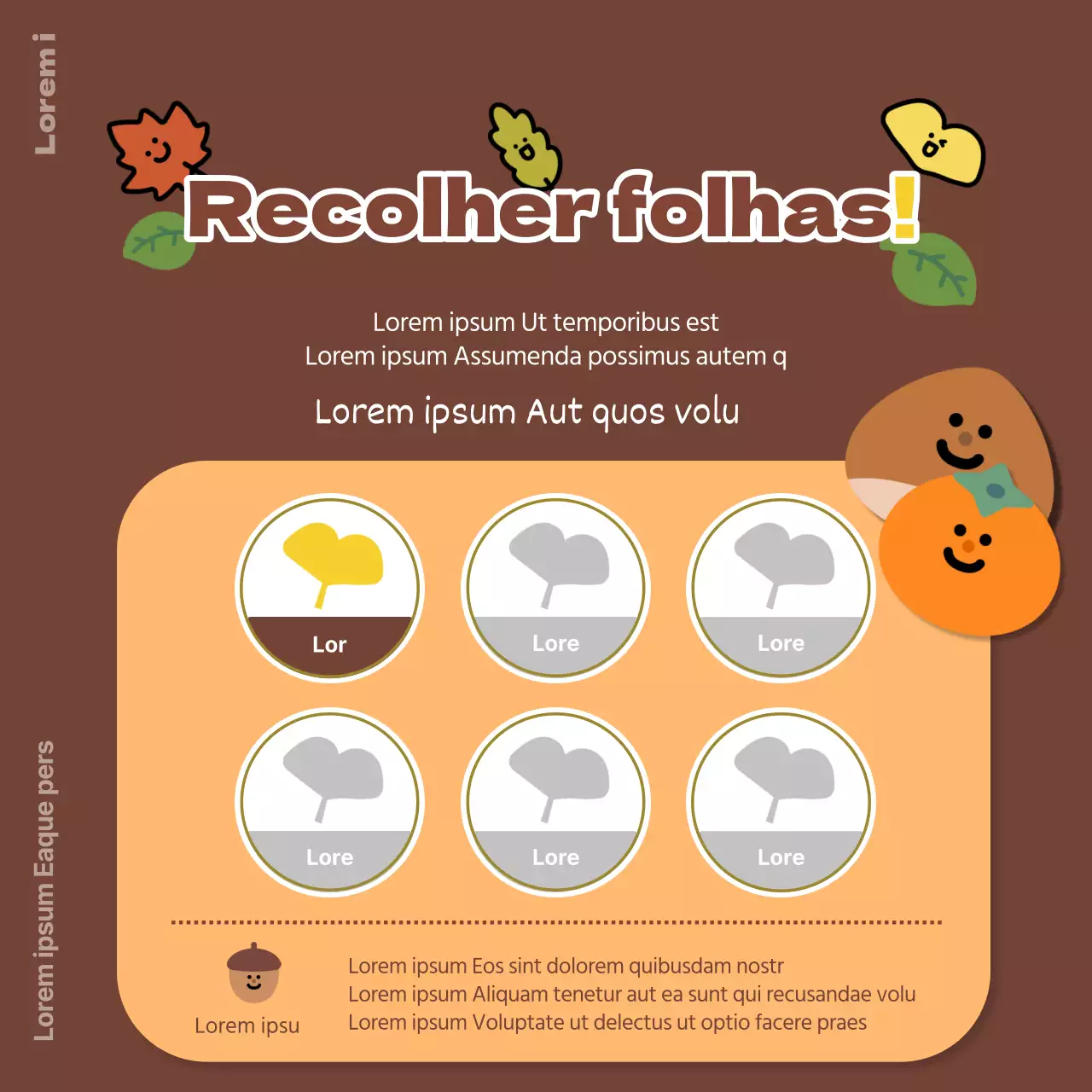 Anúncio de selo de outono acolhedor amarelo e castanho