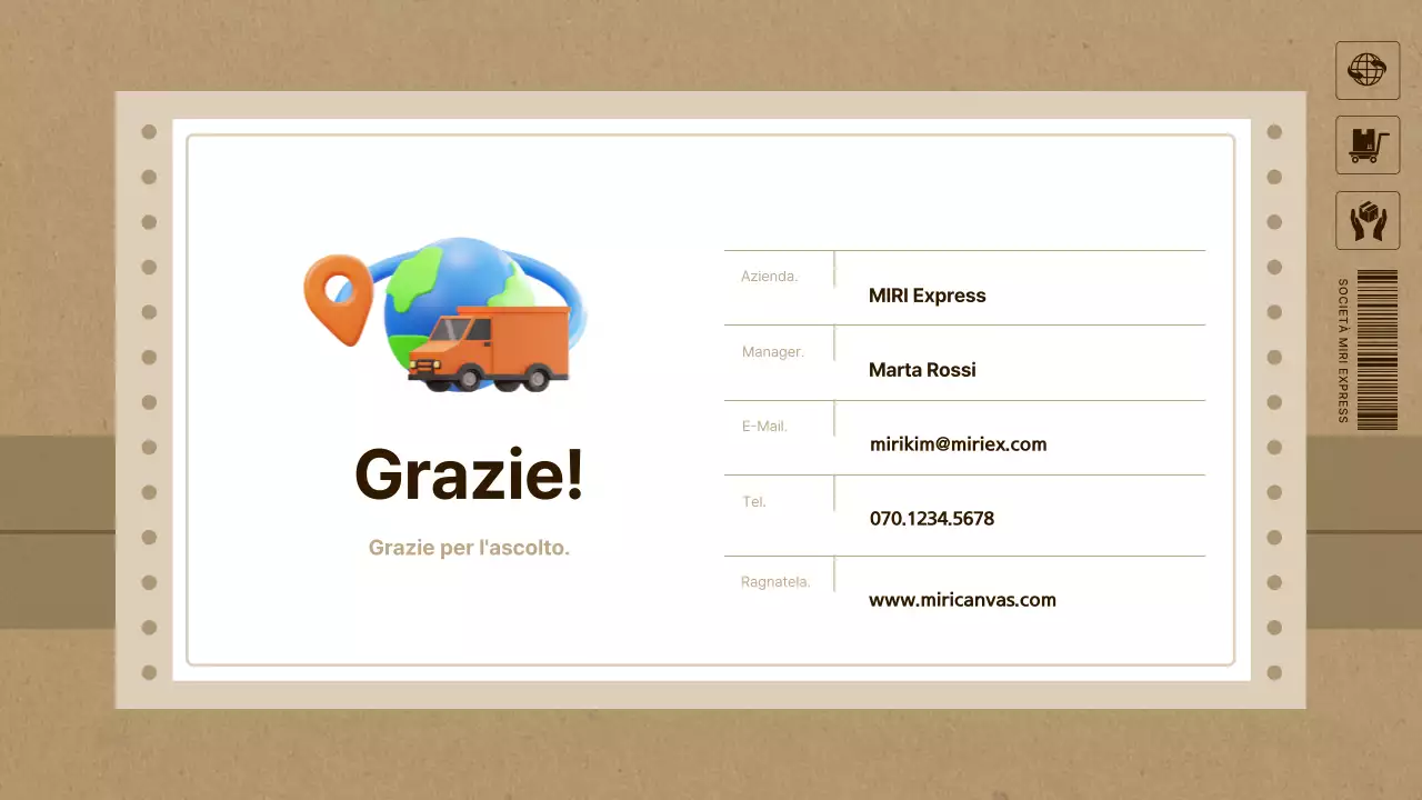 Semplice business plan di un'azienda di corrieri in marrone e beige