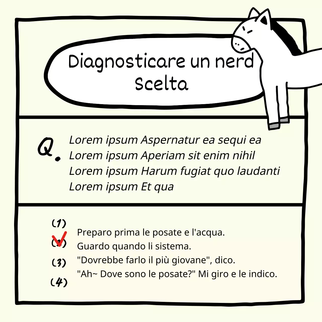 Il test di degustazione della bottiglia gialla