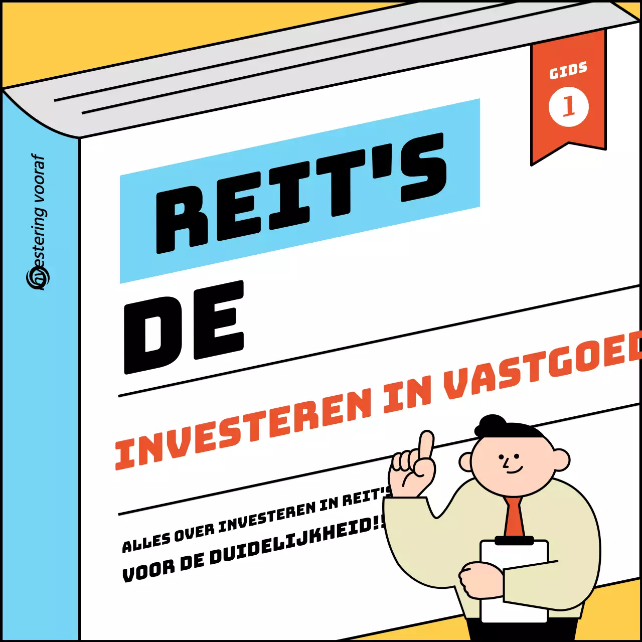Een eenvoudige gele en lichtblauwe gids voor beleggen in REIT's in onroerend goed