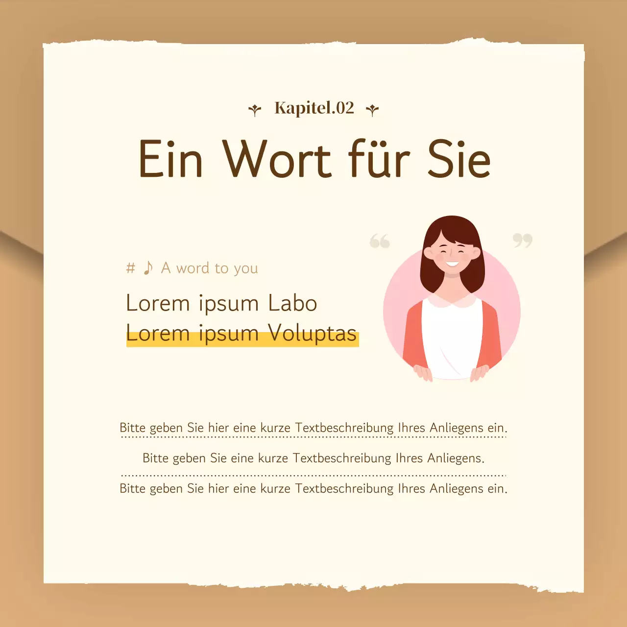 Förderung einer einfachen, braun-beigen Beratungslinie