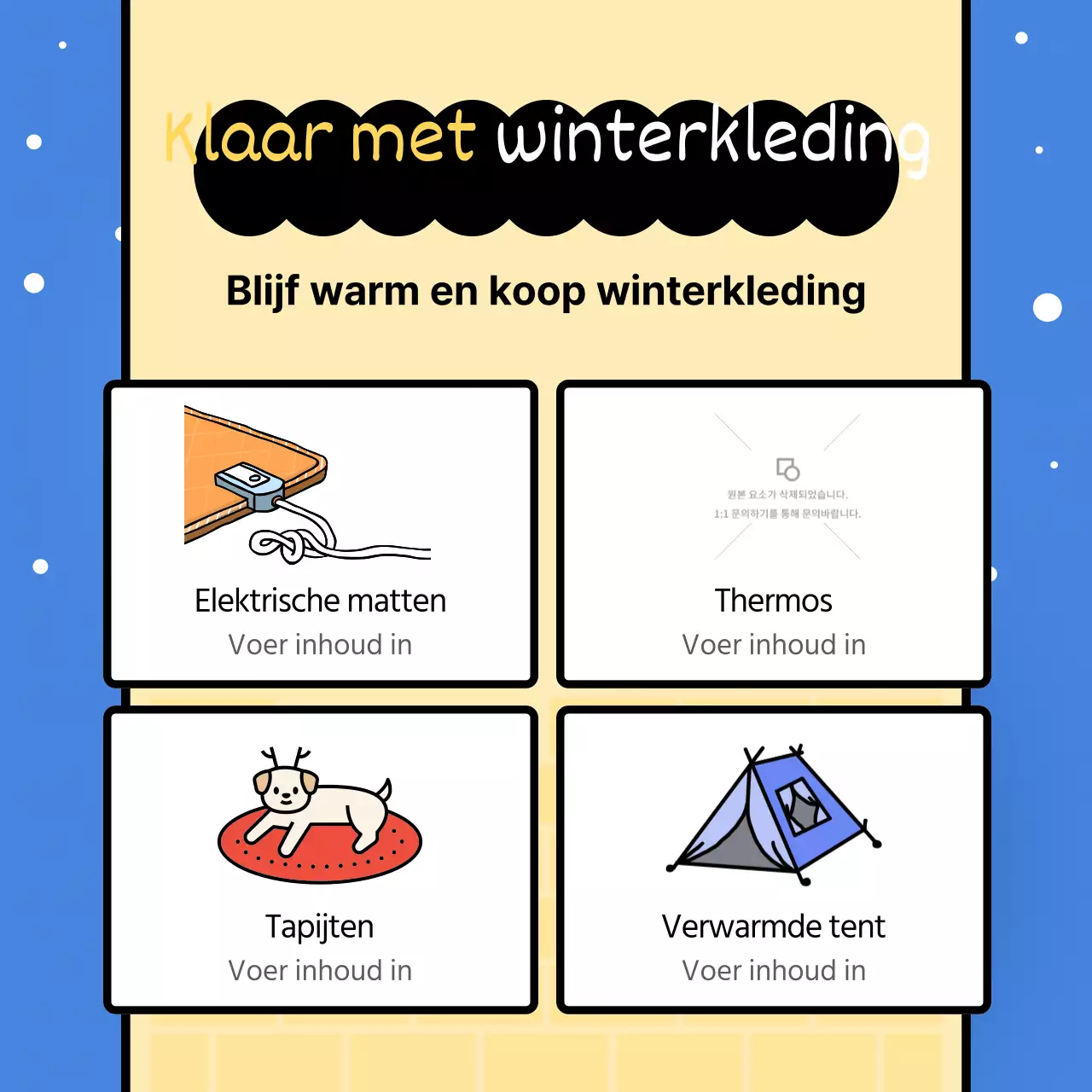 Een trendy wintergids met een blauwe achtergrond