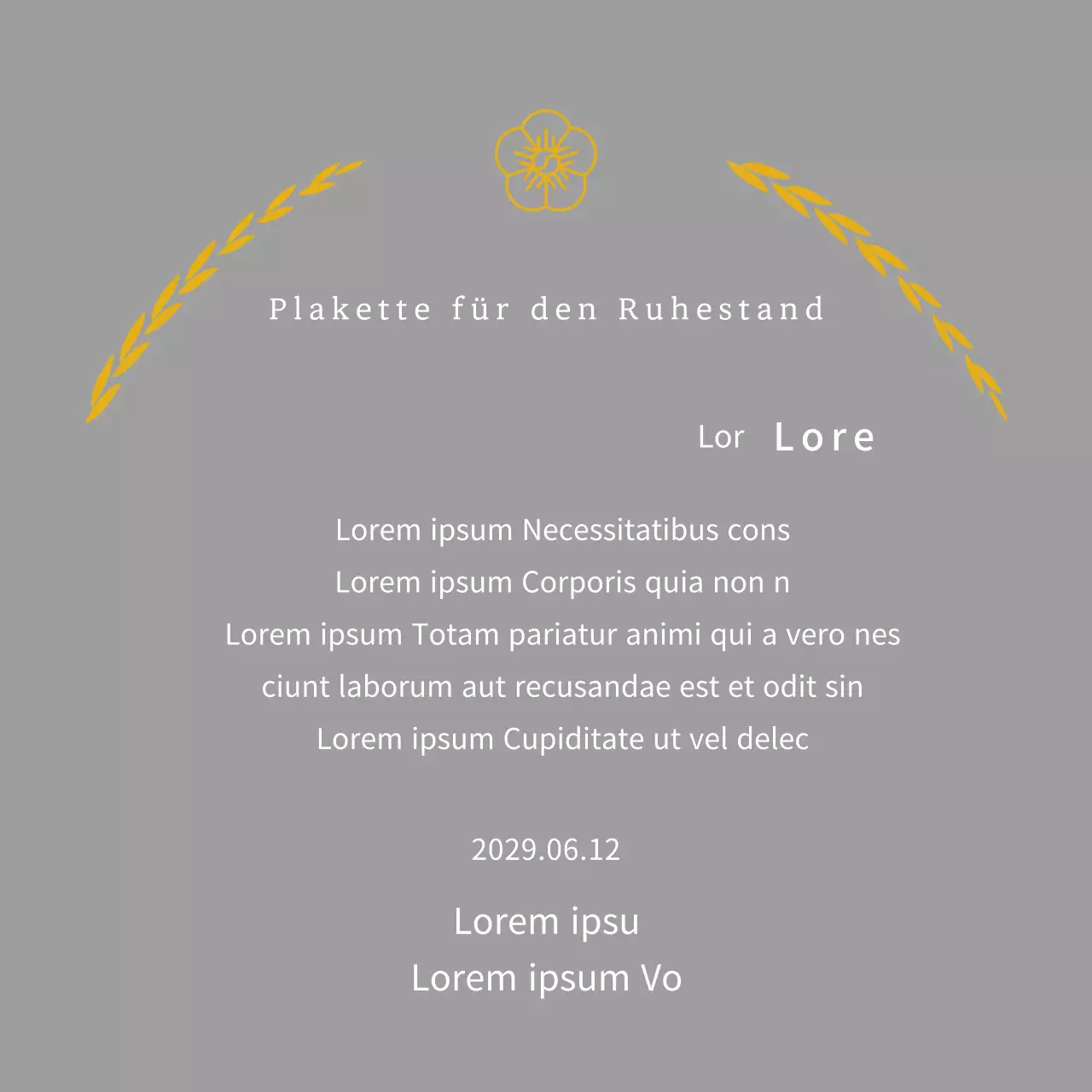 Listing-Konzept Wertschätzung Plakette mit Lorbeerblättern und Linie Blumen