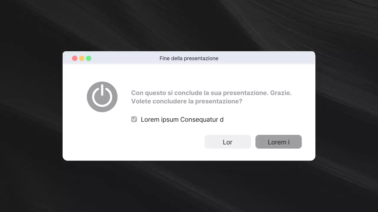 Proposta di un'interfaccia utente desktop moderna in nero