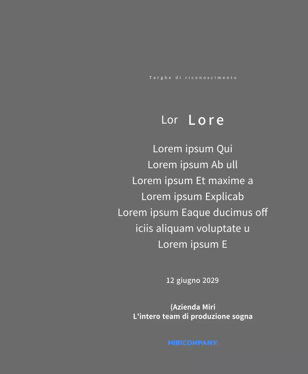 Una semplice targa bianca con il logo della vostra azienda