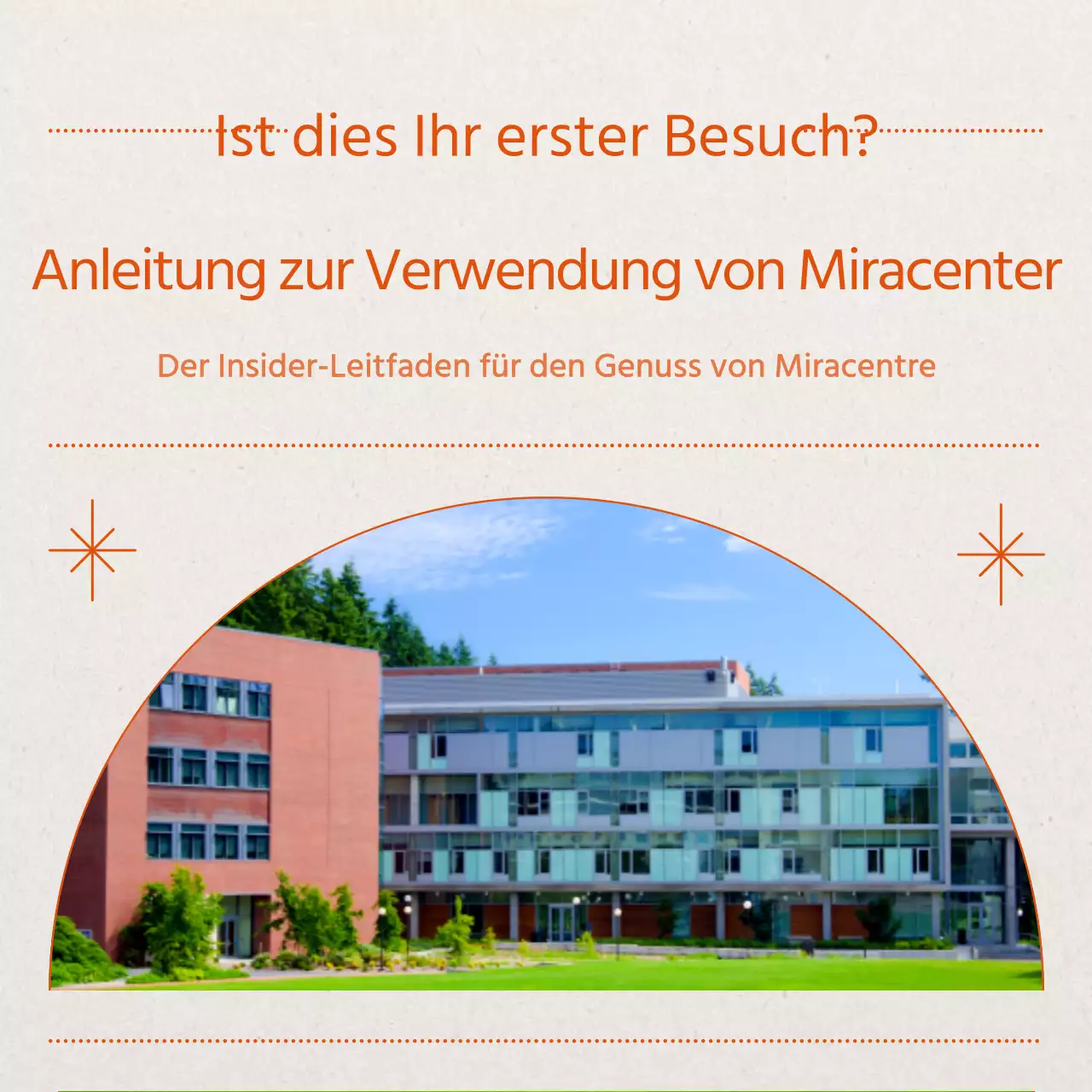 Förderung eines modernen Informationszentrums in Orange und Beige