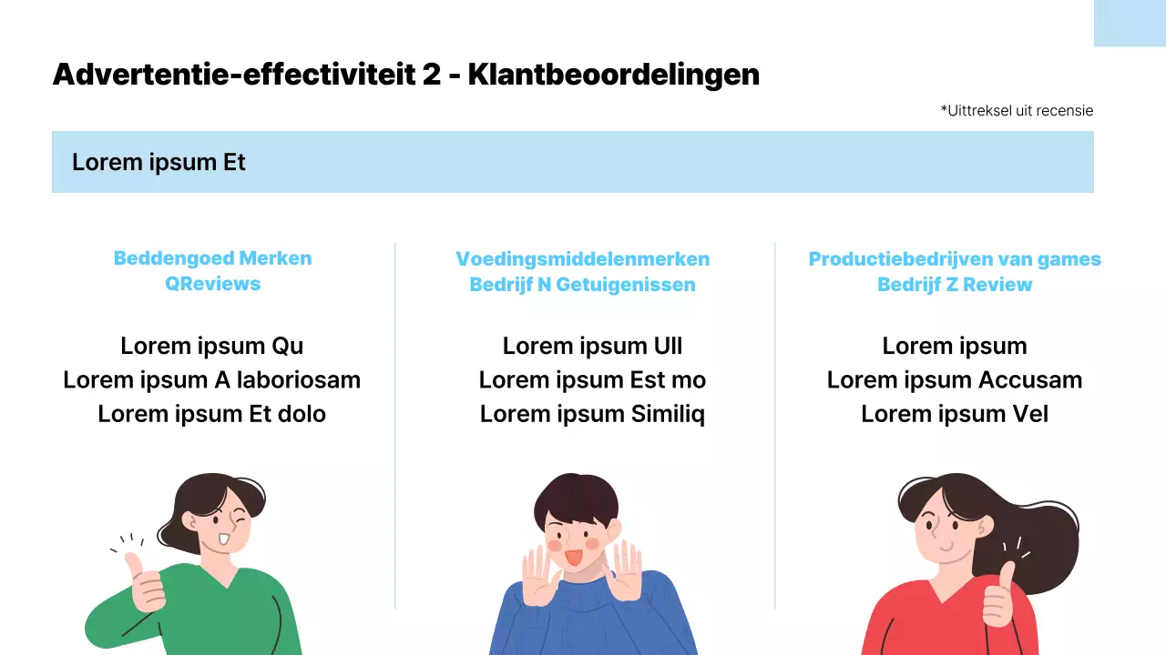 Voorstel voor moderne reclamemedia in lichtblauw
