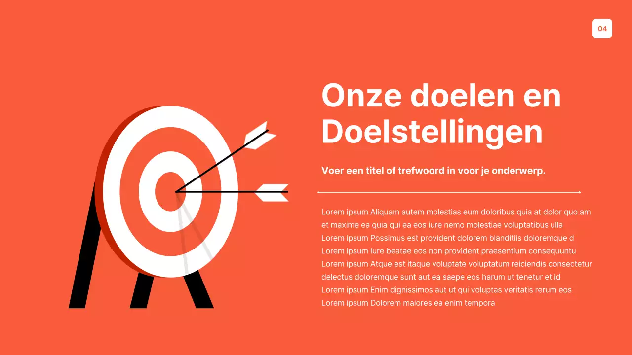 Een eenvoudige oranje en grijze doelenplanner