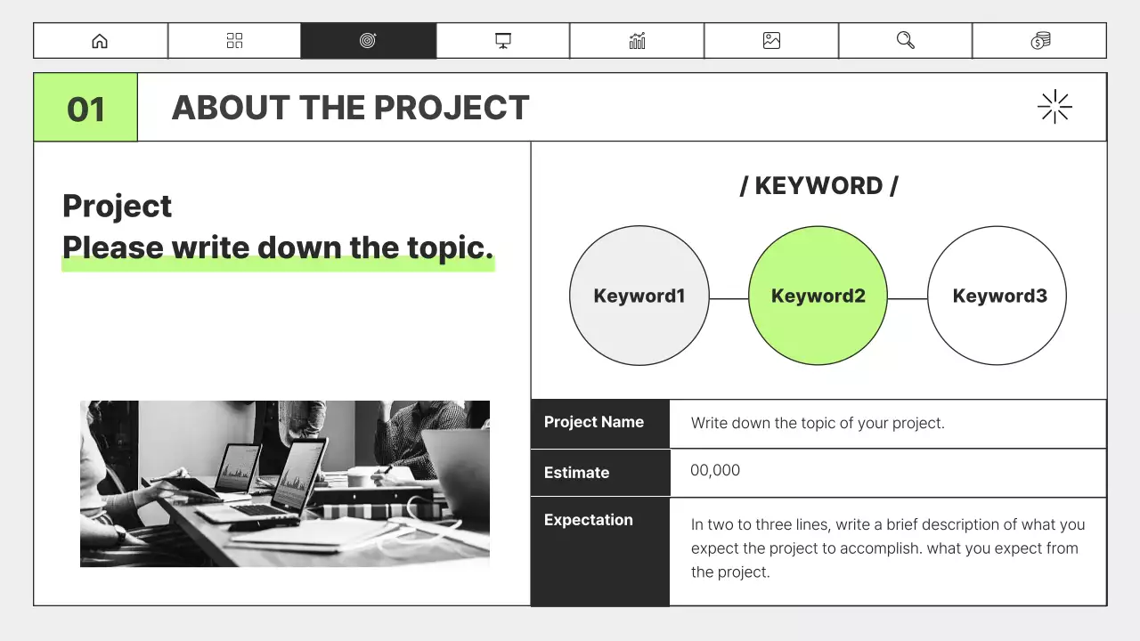 화이트 미니멀 퍼포먼스 보고서 템플릿 프레젠테이션
