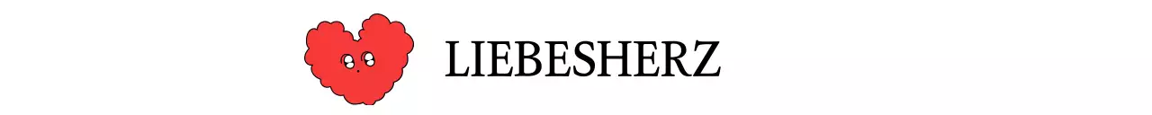 Einfacher rot-weißer Stil mit niedlichen Herzchen-Illustrationen für Merchandise-Artikel