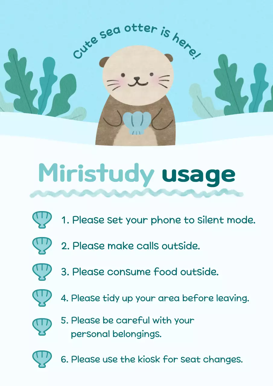 Blue Cute Study Guideline Poster