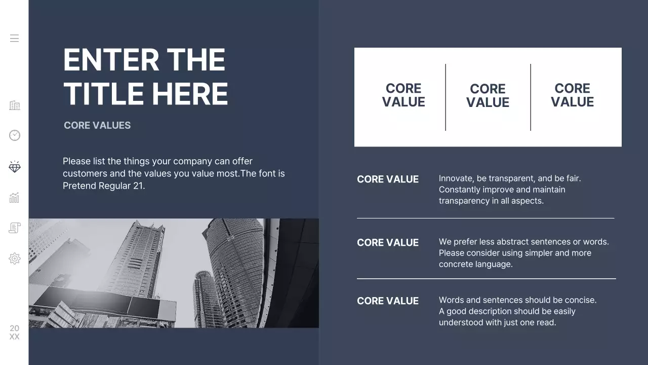 남색의 심플한 회사소개서