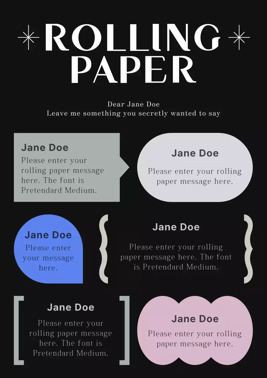 Black Modern Message Template Poster