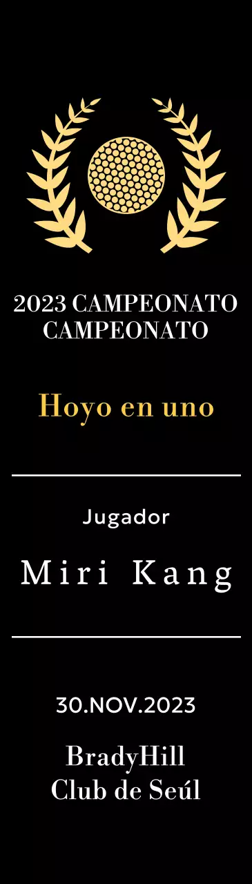Placa de ganador de hoyo en uno con bola de golf e ilustración de corona de laurel